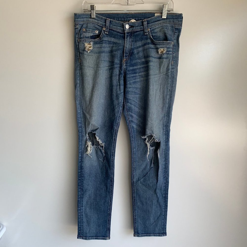 Rag & Bone Women's Dash Wembly Destroyed Knee Jeans Size 28